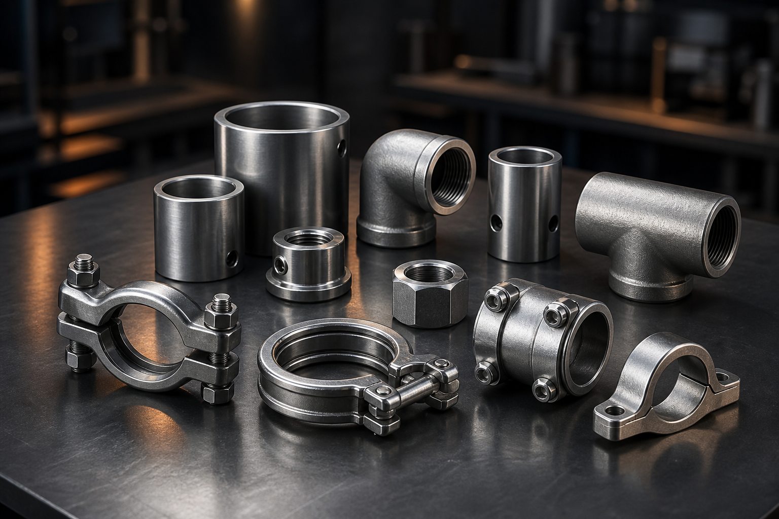 Accesorios y conexiones metálicas para uso industrial